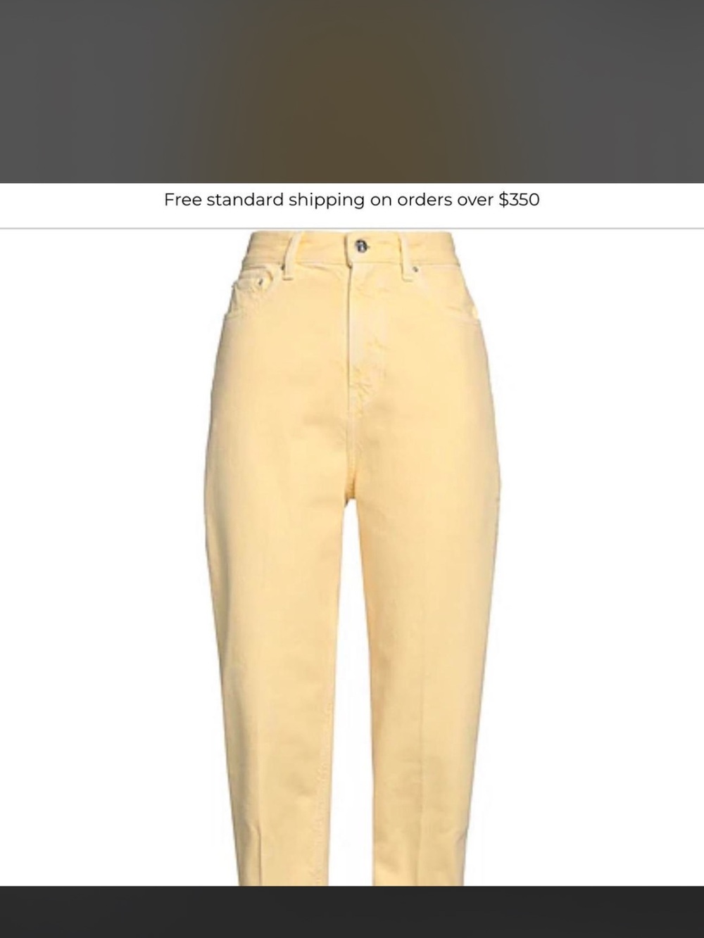 Toteme High-Rise Straight Jeans in Pale Yellow